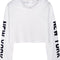 Girls Casual Letters Print Crop Top Loose Pullover Girl Hoodie Sweatshirt White & Letter 7-8 Years