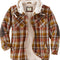 Men'S Camp Night Berber Lined Hooded Flannel Shirt Jacket