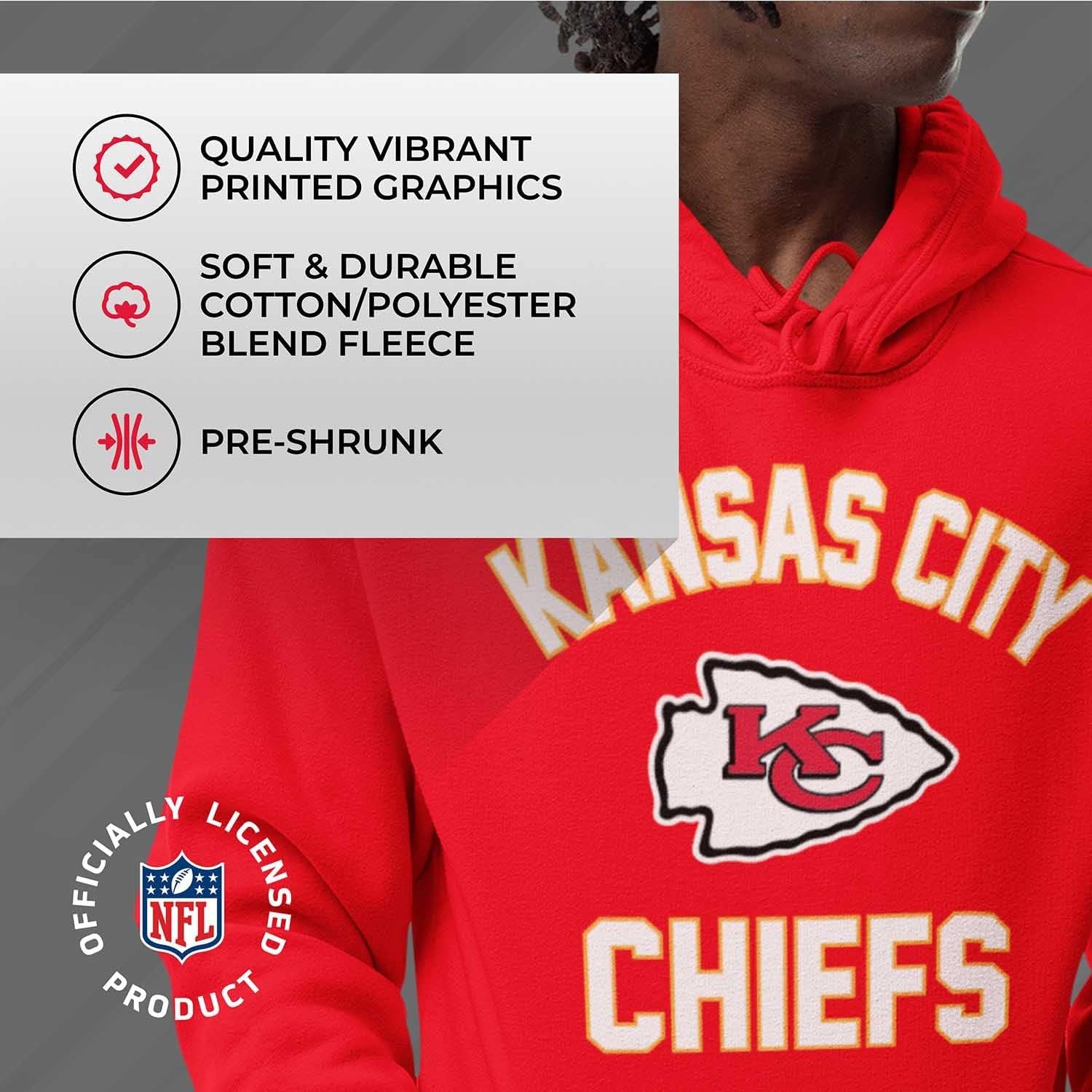 NFL Adult Gameday Hooded Sweatshirt - Poly Fleece Cotton Blend - Stay Warm and Represent Your Team in Style