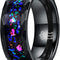 Mens Womens Tungsten Rings 8Mm 4Mm Galaxy Series Created-Opal Inlay Wedding Bands