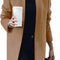 Women'S Peacoat Trench Coat Mid Long Outwear Casual Lapel Open Front Slim Fit Winter Blazer Cardigan Overcoat Khaki Medium