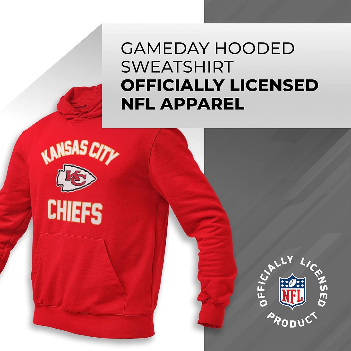 NFL Adult Gameday Hooded Sweatshirt - Poly Fleece Cotton Blend - Stay Warm and Represent Your Team in Style