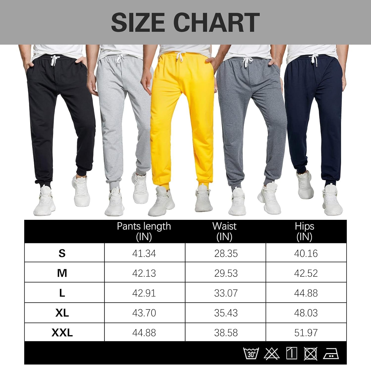 Men'S Joggers Sweatpants Cotton Casual Pants with Pockets Drawstring Gym Workout Athletic Training Pants