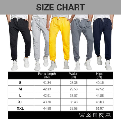 Men'S Joggers Sweatpants Cotton Casual Pants with Pockets Drawstring Gym Workout Athletic Training Pants