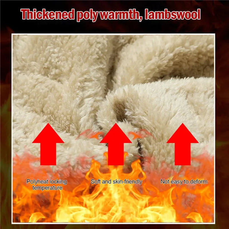 Winter Sweatwear Men Plush Thick Fleece Sweatpant Lambswool Thermal Trousers Casual Pants Waterproof Windproof Warm Cotton Pants